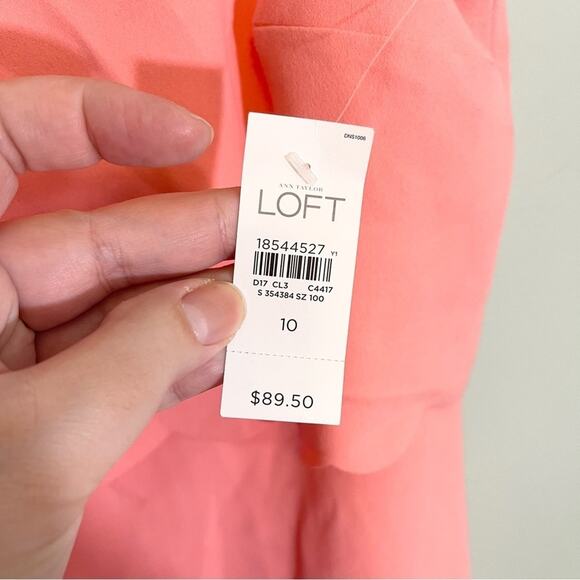 NWT Coral Loft Scalloped Split Back Sleeveless Dress Size 10 - Picture 4 of 13